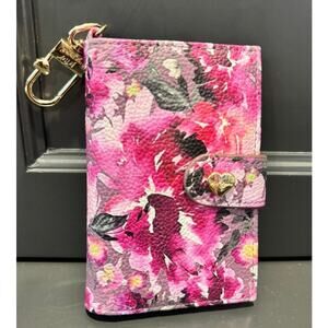 Betsey Johnson Wallet Floral Keychain Clasp Faux Leather Vegan Unused